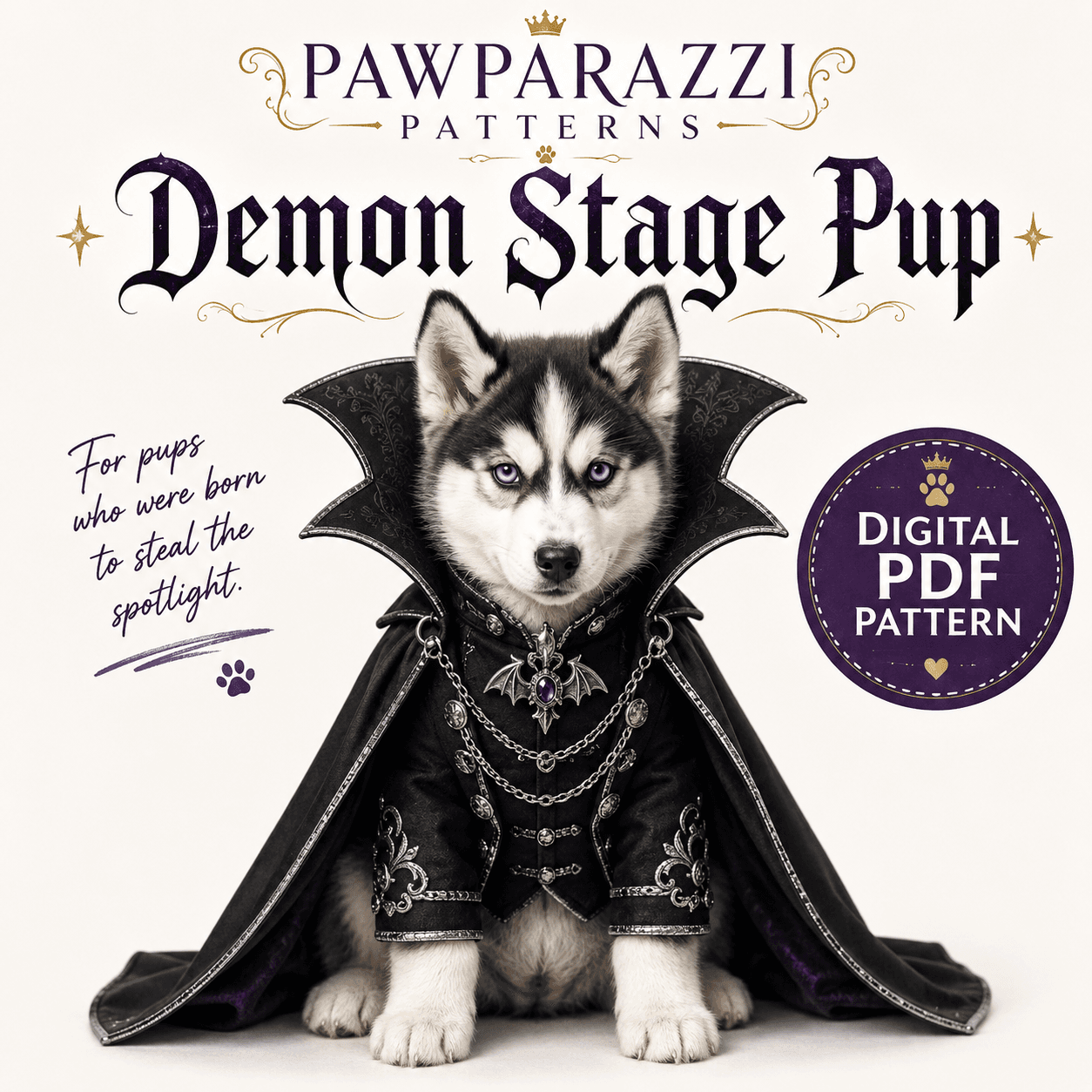 Demon Stage Pup digital sewing pattern cover