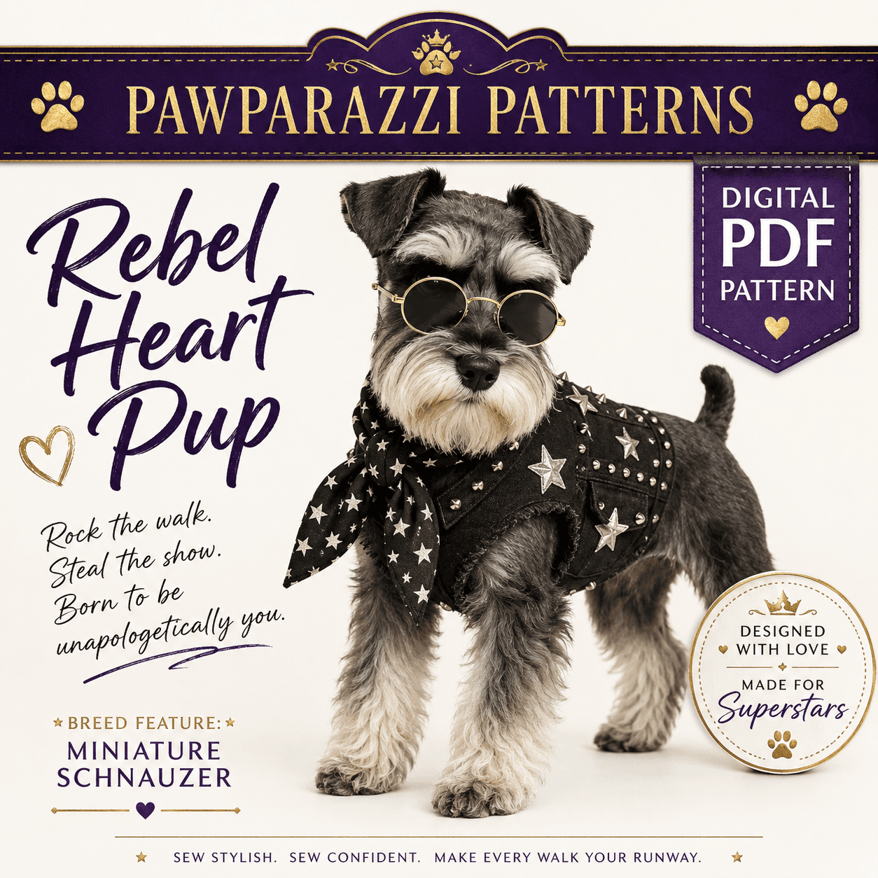 Renegade Moto Pup digital sewing pattern cover